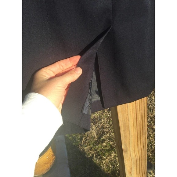 Talbots womens wool pencil skirt size 10 navy blue academia business career - Picture 2 of 10